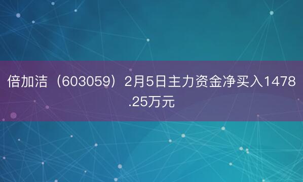倍加洁（603059）2月5日主力资金净买入1478.25万元