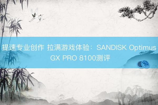 提速专业创作 拉满游戏体验：SANDISK Optimus GX PRO 8100测评