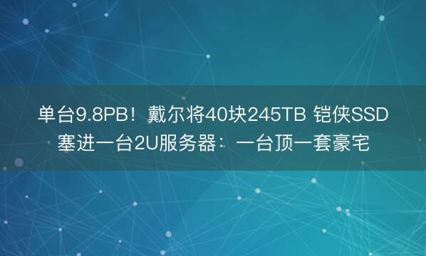 单台9.8PB！戴尔将40块245TB 铠侠SSD塞进一台2U服务器：一台顶一套豪宅