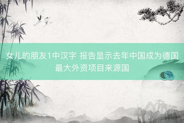 女儿的朋友1中汉字 报告显示去年中国成为德国最大外资项目来源国