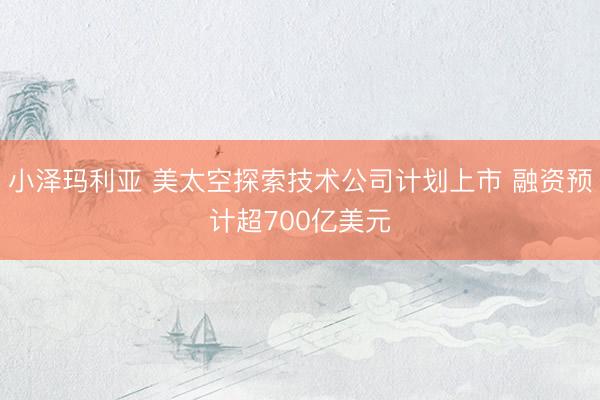 小泽玛利亚 美太空探索技术公司计划上市 融资预计超700亿美元