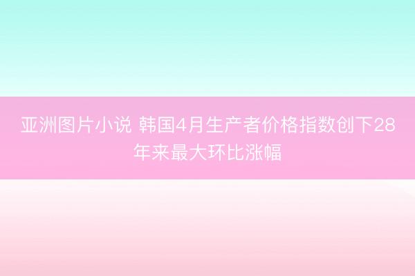 亚洲图片小说 韩国4月生产者价格指数创下28年来最大环比涨幅