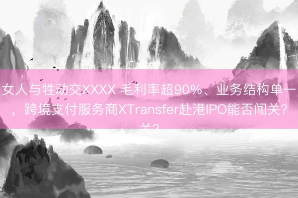 女人与牲动交XXXX 毛利率超90%、业务结构单一，跨境支付服务商XTransfer赴港IPO能否闯关？