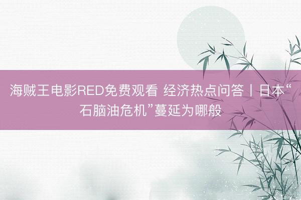 海贼王电影RED免费观看 经济热点问答丨日本“石脑油危机”蔓延为哪般