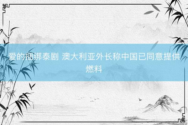 爱的捆绑泰剧 澳大利亚外长称中国已同意提供燃料
