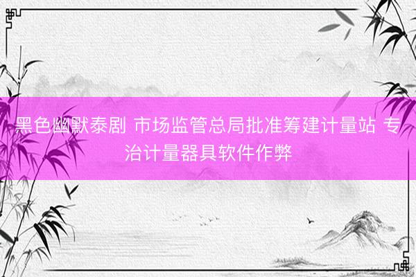 黑色幽默泰剧 市场监管总局批准筹建计量站 专治计量器具软件作弊