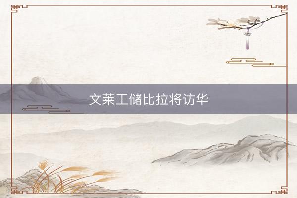 文莱王储比拉将访华