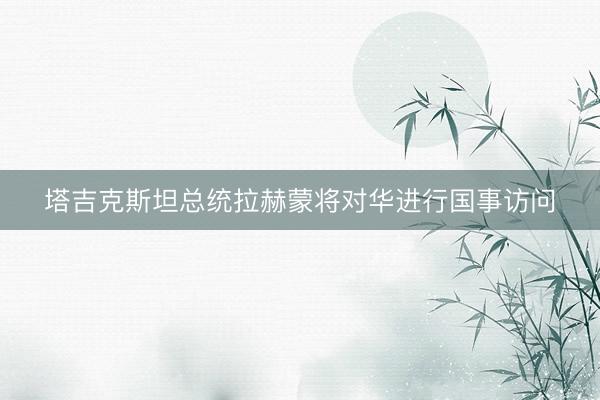 塔吉克斯坦总统拉赫蒙将对华进行国事访问