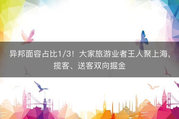 异邦面容占比1/3！大家旅游业者王人聚上海，揽客、送客双向掘金