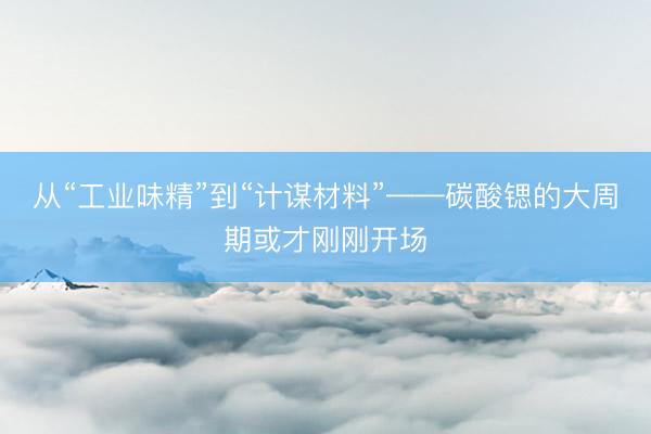 从“工业味精”到“计谋材料”——碳酸锶的大周期或才刚刚开场
