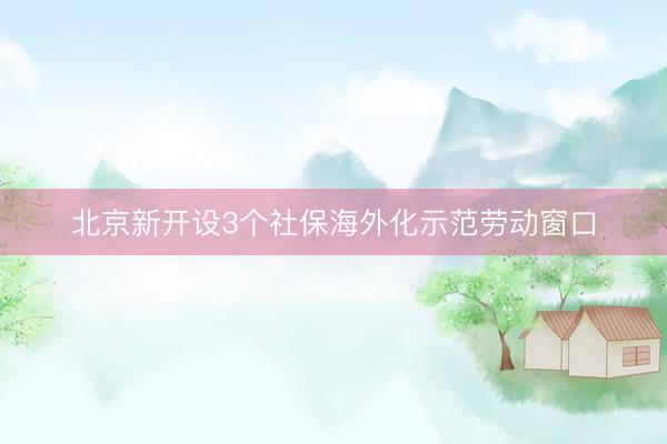 北京新开设3个社保海外化示范劳动窗口