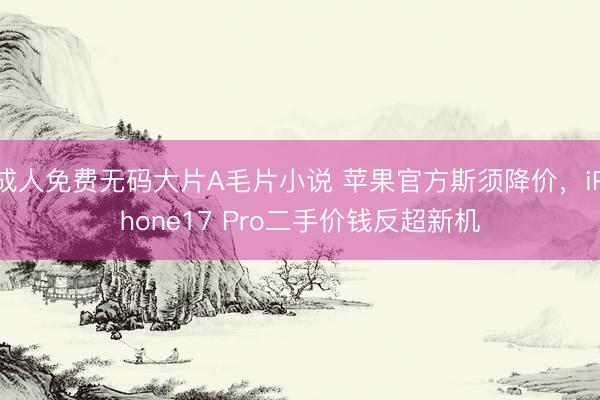 成人免费无码大片A毛片小说 苹果官方斯须降价，iPhone17 Pro二手价钱反超新机