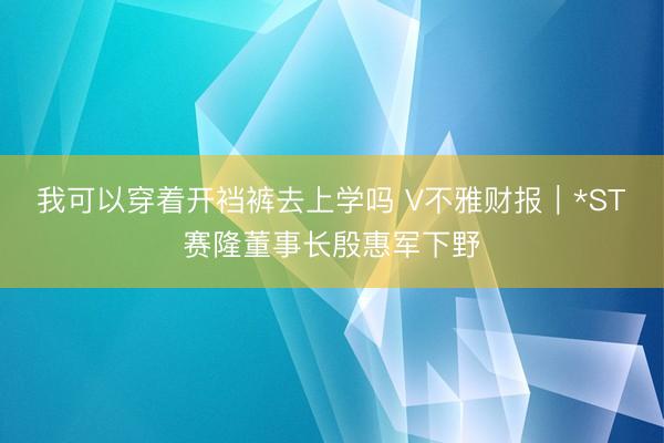 我可以穿着开裆裤去上学吗 V不雅财报｜*ST赛隆董事长殷惠军下野
