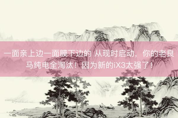 一面亲上边一面膜下边的 从现时启动，你的老良马纯电全淘汰！因为新的iX3太强了！