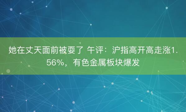 她在丈天面前被耍了 午评：沪指高开高走涨1.56%，有色金属板块爆发